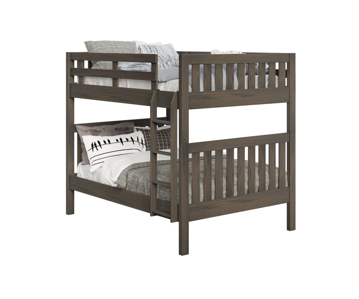 2030 Bunk Bed-Straight Ladder-Red Oak-OCS-Antique Slate1