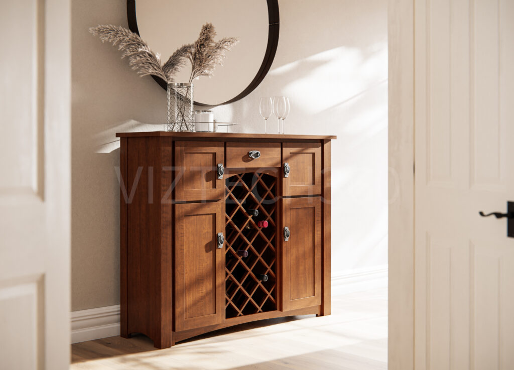 Brunswick-Wine Cabinet-Room Setting-BM-OCS-110-Medium-Proof