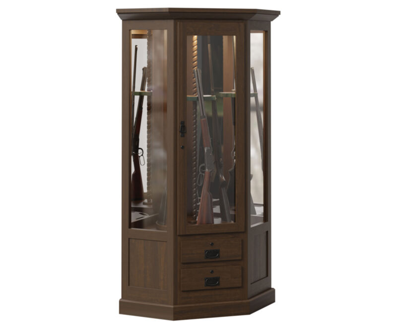 8 Gun Mission Corner Swivel Cabinet