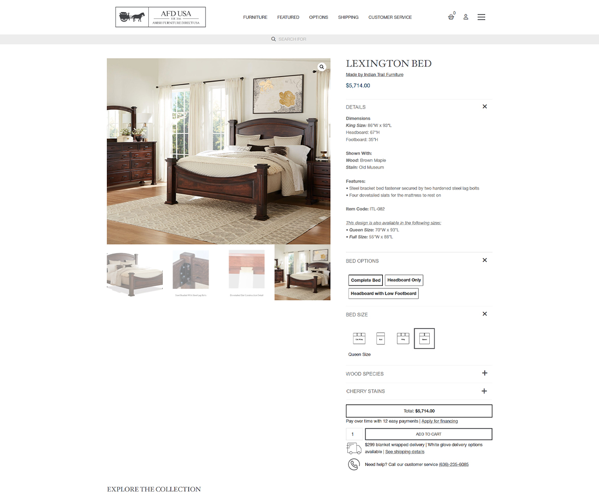 CGI product page with price