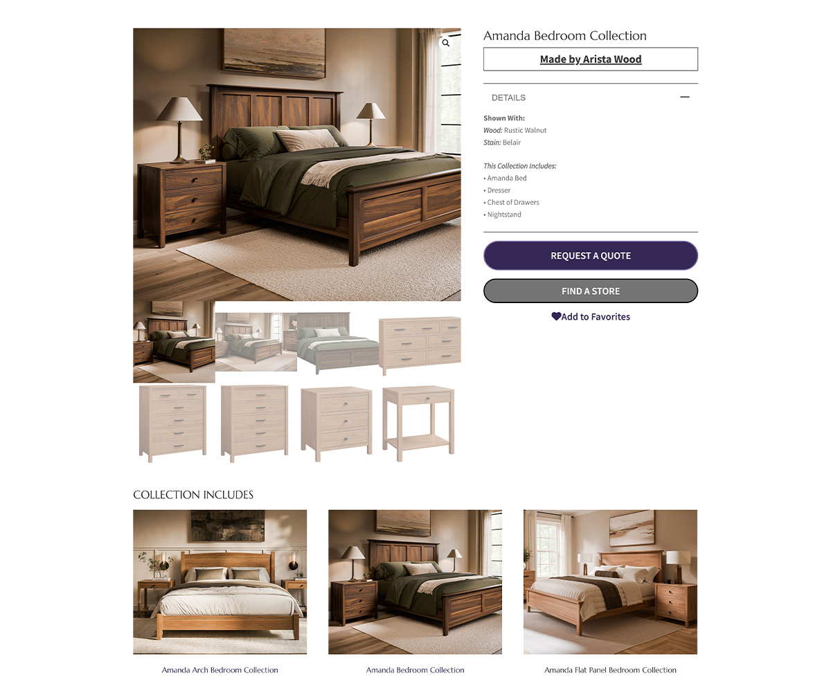 Bedroom product page example