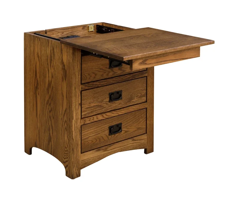 Mission 3 Drawer Nightstand with Slideout Top